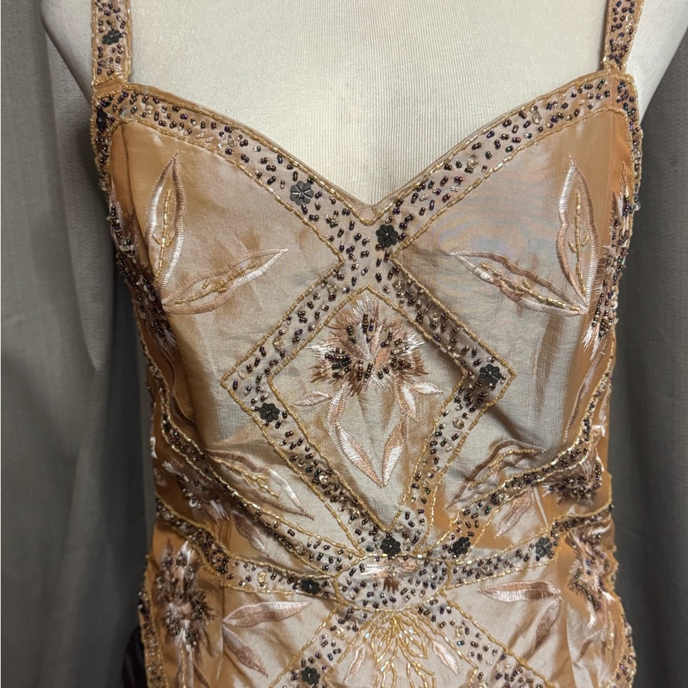 Luxurious Brown and Gold Prom Dress